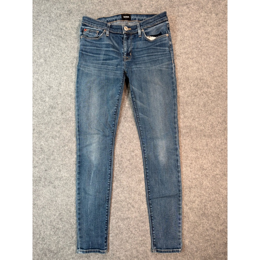 Hudson Skinny Jeans Womens‎ 28 Medium Wash Blue Denim Stretch V-Stitch Pocket